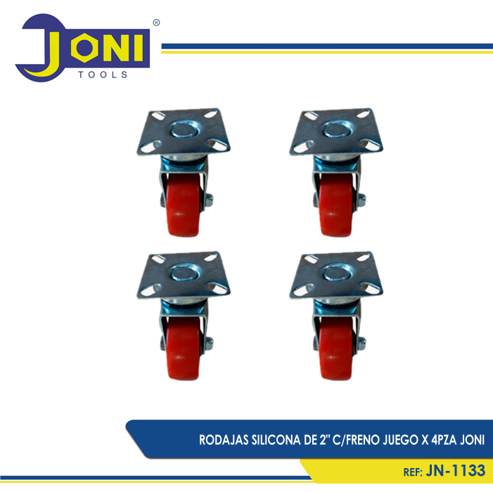 RODAJAS SILICONA DE 2PULG C FRENO JUEGO X 4PZA JONI
