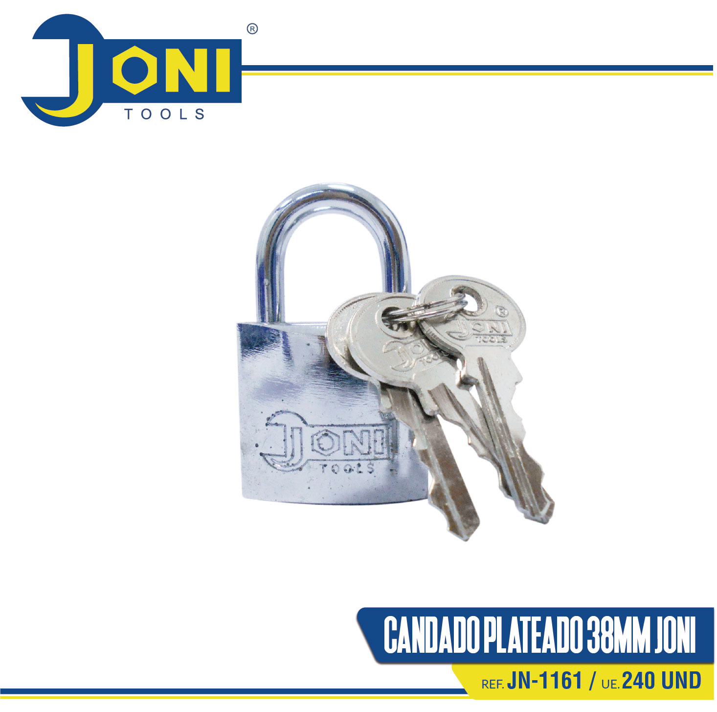 CANDADO PLATEADO 38MM JONI