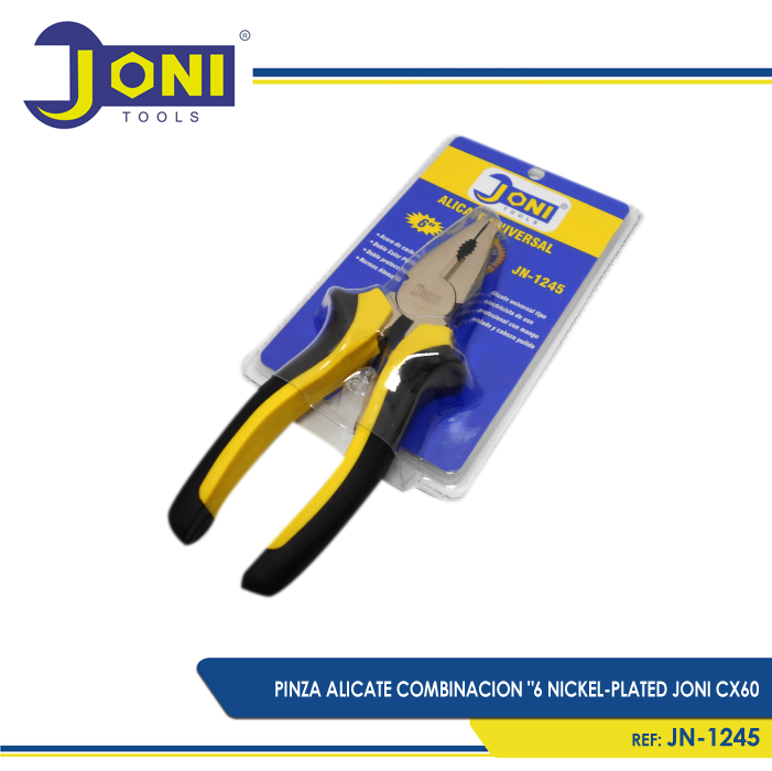 PINZA ALICATE COMBINACION PULG6 NICKEL PLATED JONI CX60