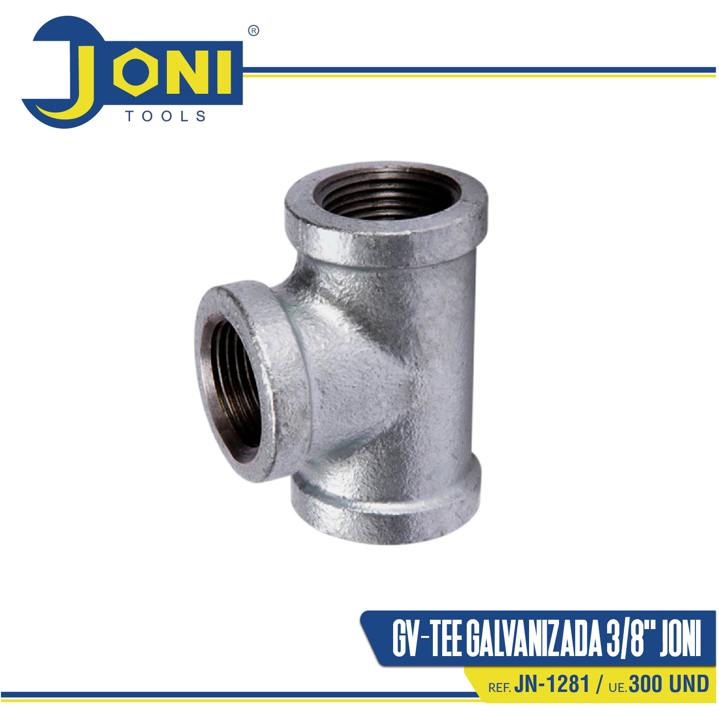 GV TEE GALVANIZADA 3 8PULG JONI UE 300 85G
