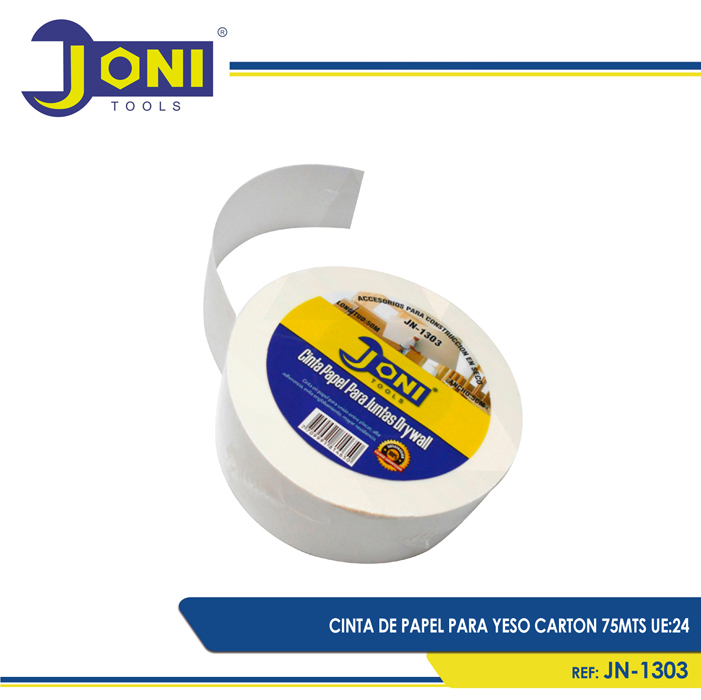 CINTA DE PAPEL PARA YESO CARTON 75MTS UE:24