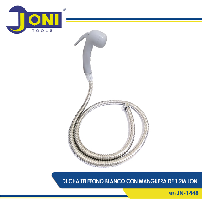 LV DUCHA TELEFONO CROMADA BLANCA 1.2M JONI