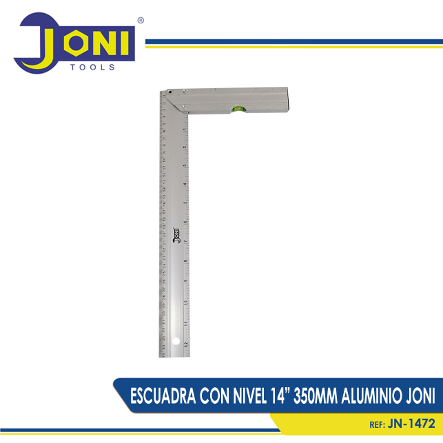 ESCUADRA CON NIVEL 14PULG 350MM ALUMINIO
